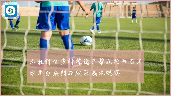 加杜转会多特蒙德巴黎获约两百万欧元分成判断效果战术观察